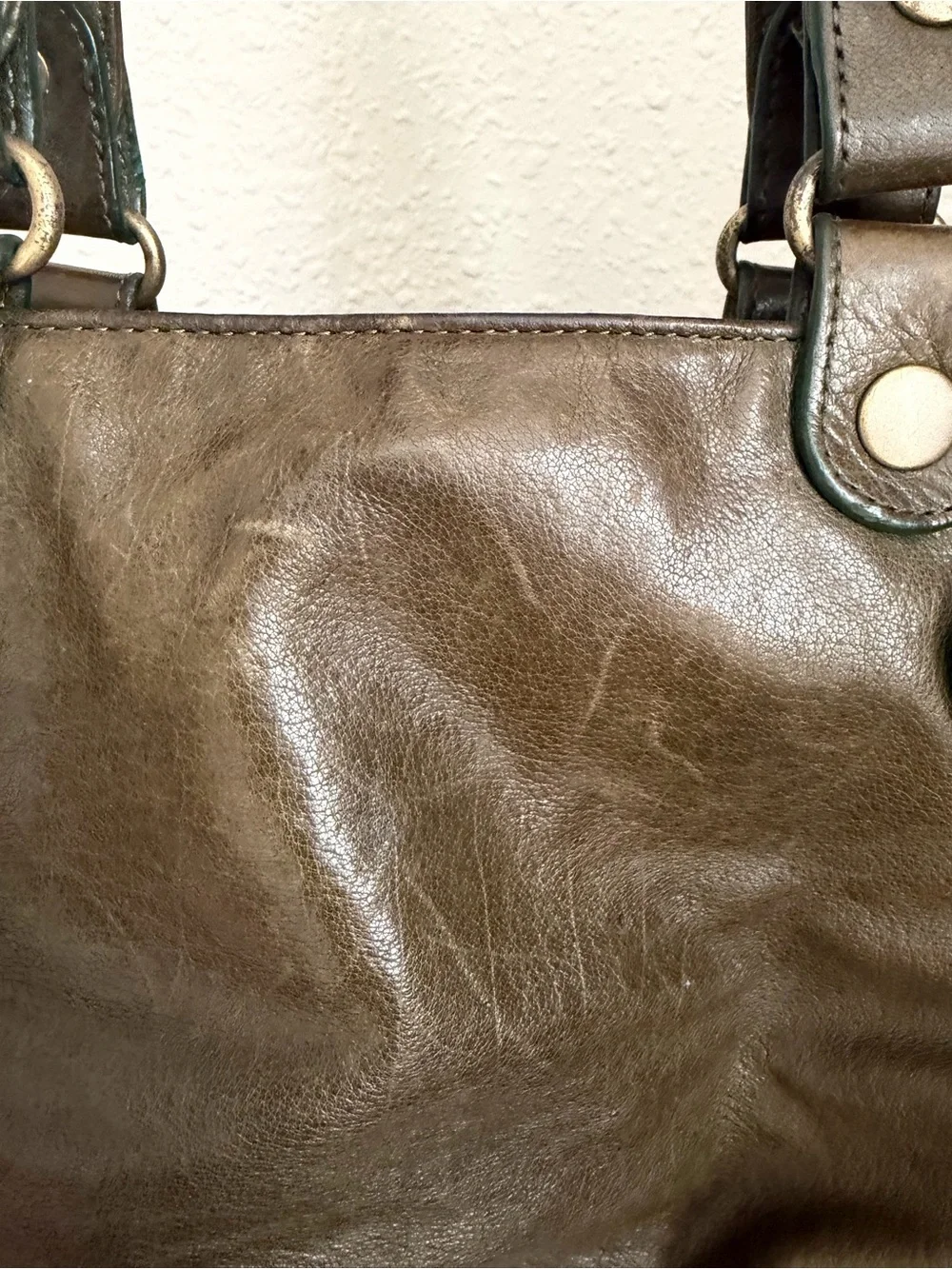 Kooba Vintage Distressed Leather Satchel Bag